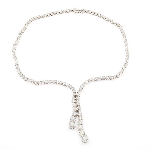 Diamond, 14k White Gold Negligee Necklace