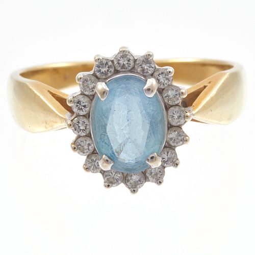 Aquamarine, Diamond, 18k Ring, Spark