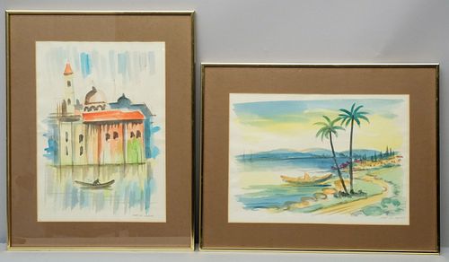 Lot of Two Watercolors, South America