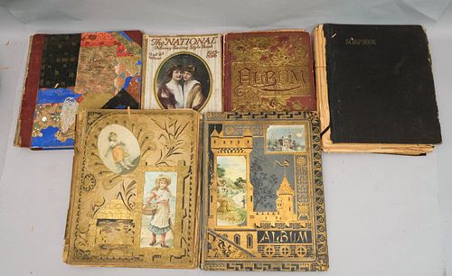 Lot of 5 Antique Scrapbooks