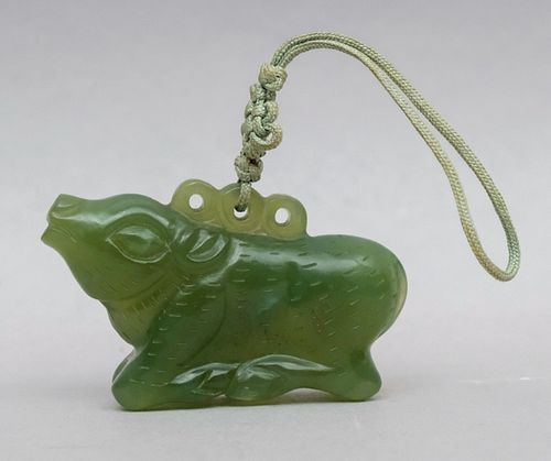 Qing Dynasty Jade Pig Carving Pendant