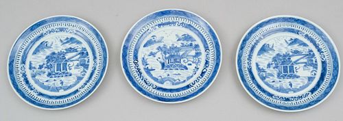 Lot of 3 Chinese Export Canton Porcelain plates