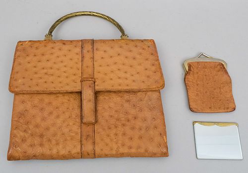 Vintage Loewe Ostrich Leather Handbag