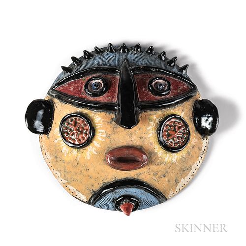 Louis Mendez (American, 1929-2012) Ceramic Aborigine Mask, 1995