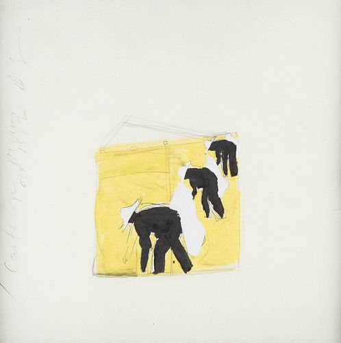 DONALD SULTAN (Asheville, North Carolina , 1951).
"Cantaloupe Pickers (melon pickers)," 1982.
Watercolor and ink on paper.