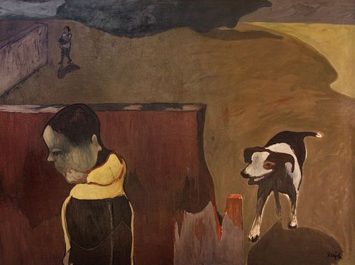 JUAN BARJOLA (Torre de Miguel Sesmero, Badajoz, 1919 - Madrid, 2004).
Untitled.
Oil on canvas.