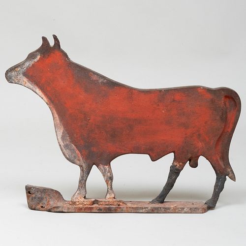 Painted Metal and Zinc Cow-Form Butcher's Sign
