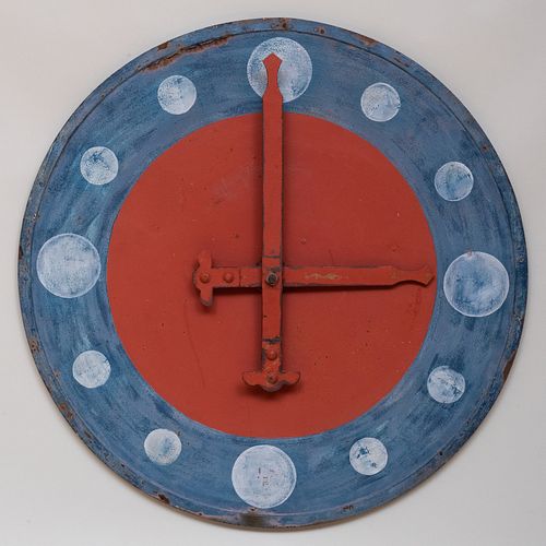 American Red, White and Blue Painted Metal Wall Clock Face