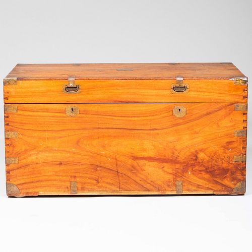 Chinese Export Brass-Mounted Camphorwood Trunk