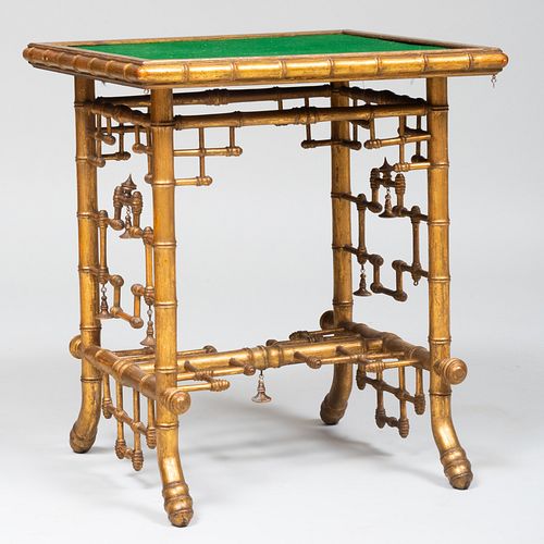 Faux Bamboo Giltwood Side Table