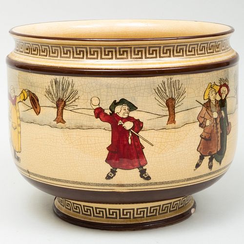 Royal Doulton Earthenware JardiniÃ¨re with Figural Decoration