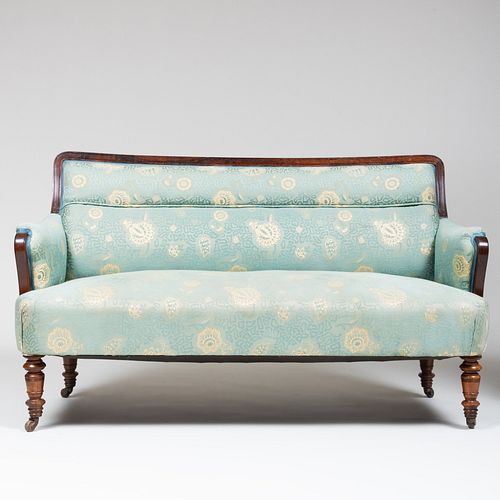 Aesthetic Movement Rosewood Parlor Sofa with Silk Upholstery, Herter Brothers