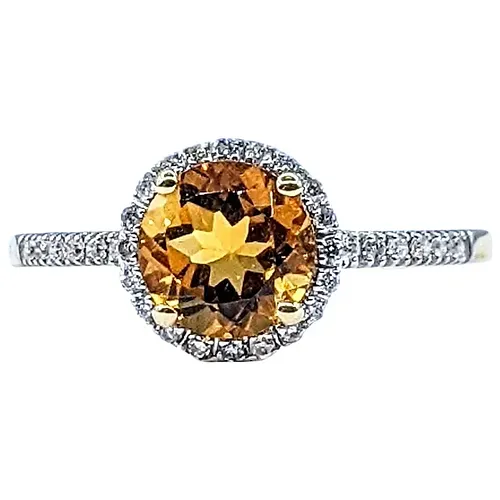 Golden Citrine & Diamond Dress Ring