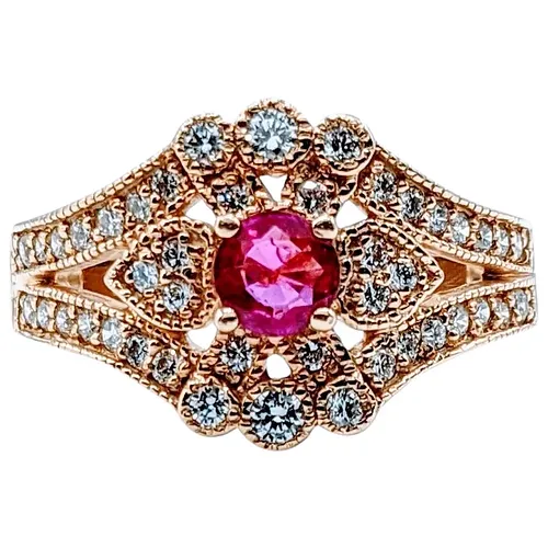 Elegant Ruby & Diamond Heirloom Ring