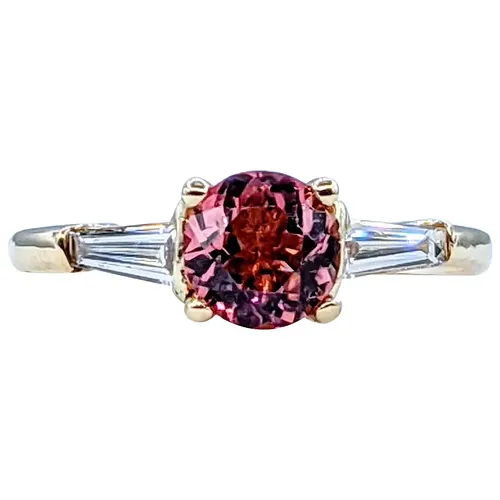 Gorgeous Pink Tourmaline & Diamond Ring