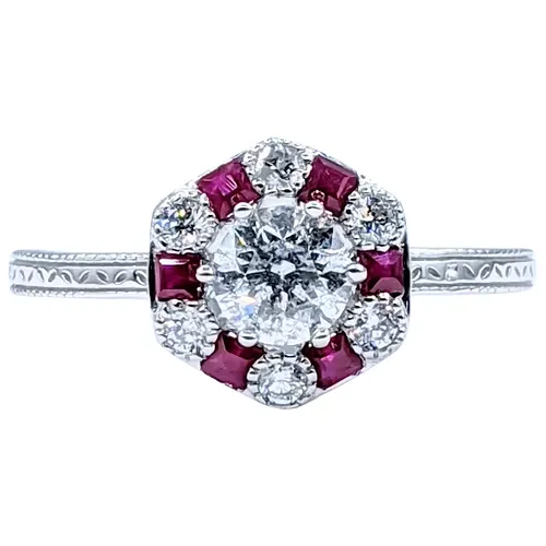Splendid Vintage Ruby & Diamond Ring