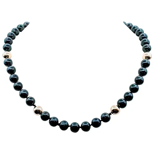 20 Inch Black Opal Necklace