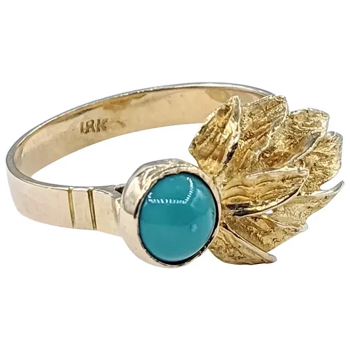 Vintage Turquoise & 18K Gold Fashion Ring