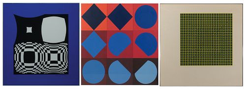 Victor Vasarely - Three Works: 1] "TAU-CETI" 1967 2] "Japet" 1971 3] "Arany" 1966
