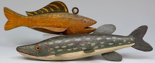 Two Carved and Painted Fish Decoys