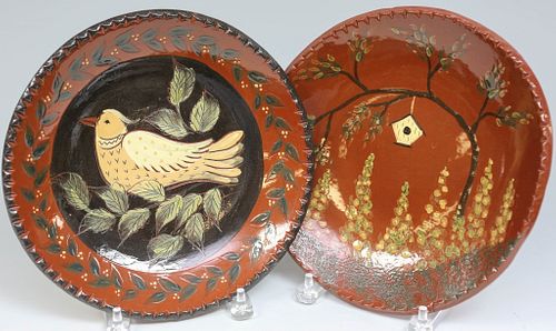 Two Eldreth Redware Plates