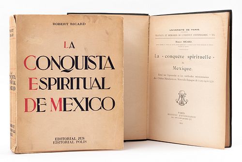 Ricard, Robert. La Conquista Espiritual de México. Paris / México: 1933 /1947. Ilustrados. Piezas: 2.