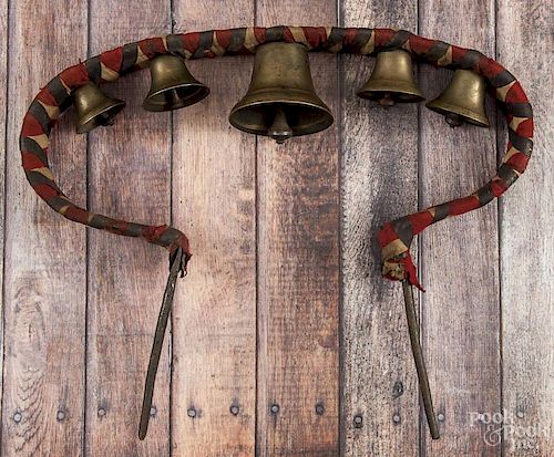Brass horse hame bells, 19th c.