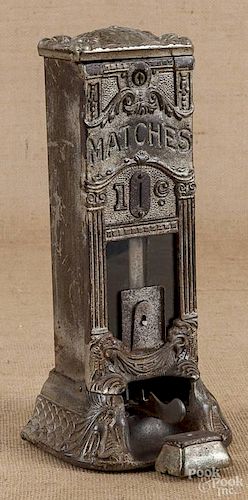 Cast iron Matches ten cent coin operated dispenser