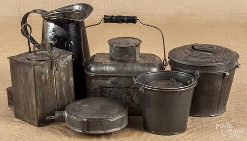 Collection of early American tin, 19th/20th c.