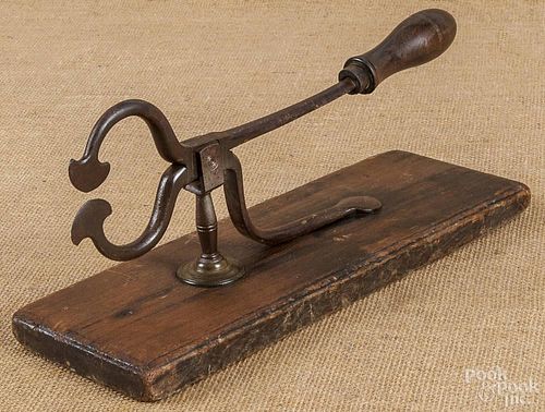 Wrought iron table top sugar nipper, ca. 1800