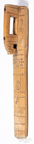 Scandinavian carved mangle board, 19th c.