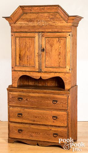 Scandinavian pine cupboard, dated 1836