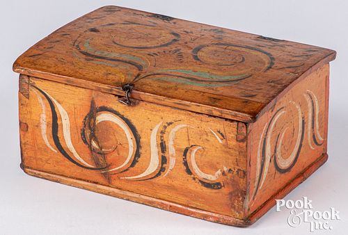 Scandinavian painted pine dresser box, 19th c.