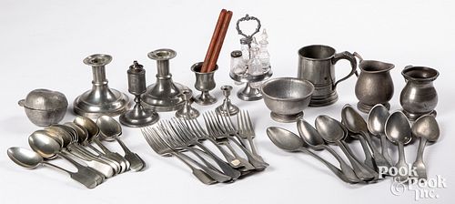 Large group of miscellaneous pewter