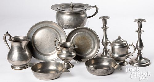 Group of miscellaneous pewter, 19th c.
