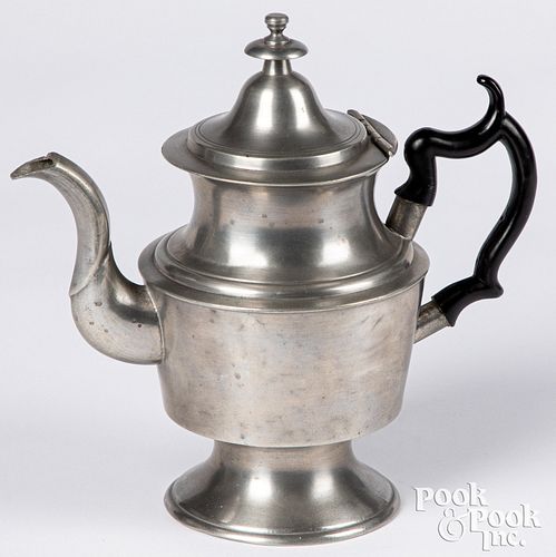 Massachusetts or Rhode Island pewter teapot