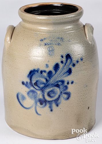 New York three-gallon stoneware crock, 19th c.
