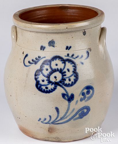 Four-gallon stoneware crock, 19th c.