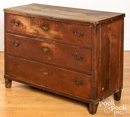 Painted oak chest of drawers, 19th c.