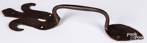 Pennsylvania wrought iron thumb latch, ca. 1800