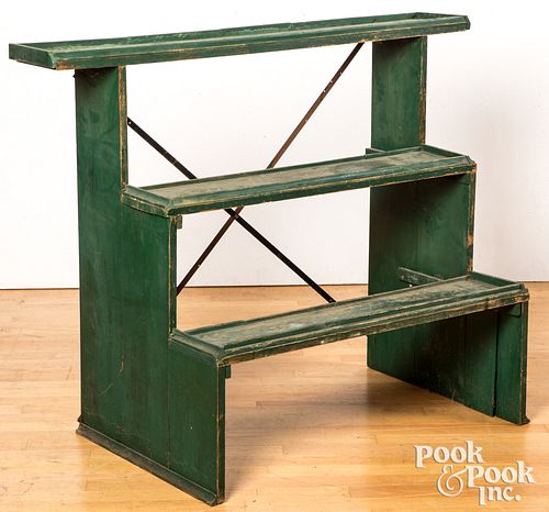 Painted tiered plant stand, early 20th c.