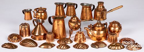 Group of small and miniature copper cookware