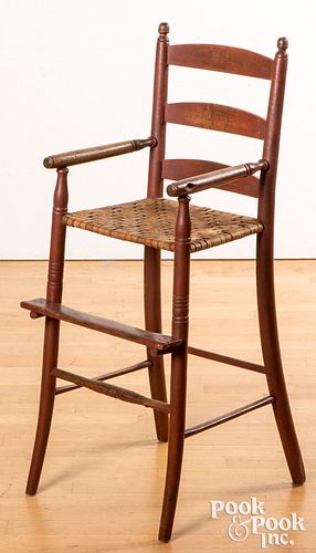 Painted ladderback highchair, 19th c.