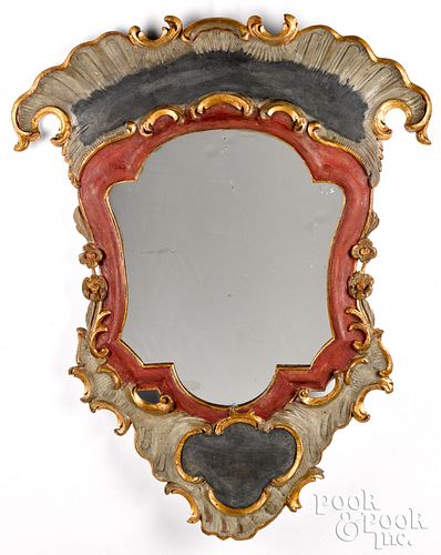Carved and painted carousel mirror, early 20th c.