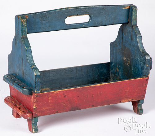 Painted pine tool carrier, ca. 1900