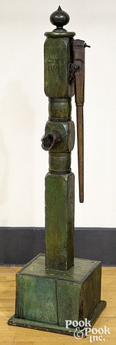 Painted water pump, inscribed City Pump, 71" h.