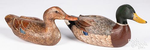 Carved & painted Mike Weiss mallard duck decoys