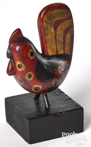 Peter Storm carved and painted rooster
