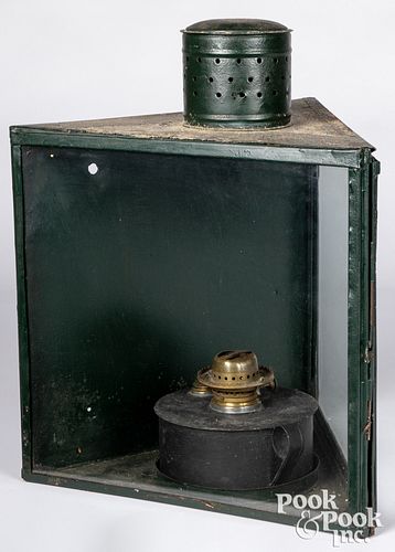 Large painted tin candle lantern, 19th c.