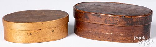 Two bentwood band boxes, 19th c.